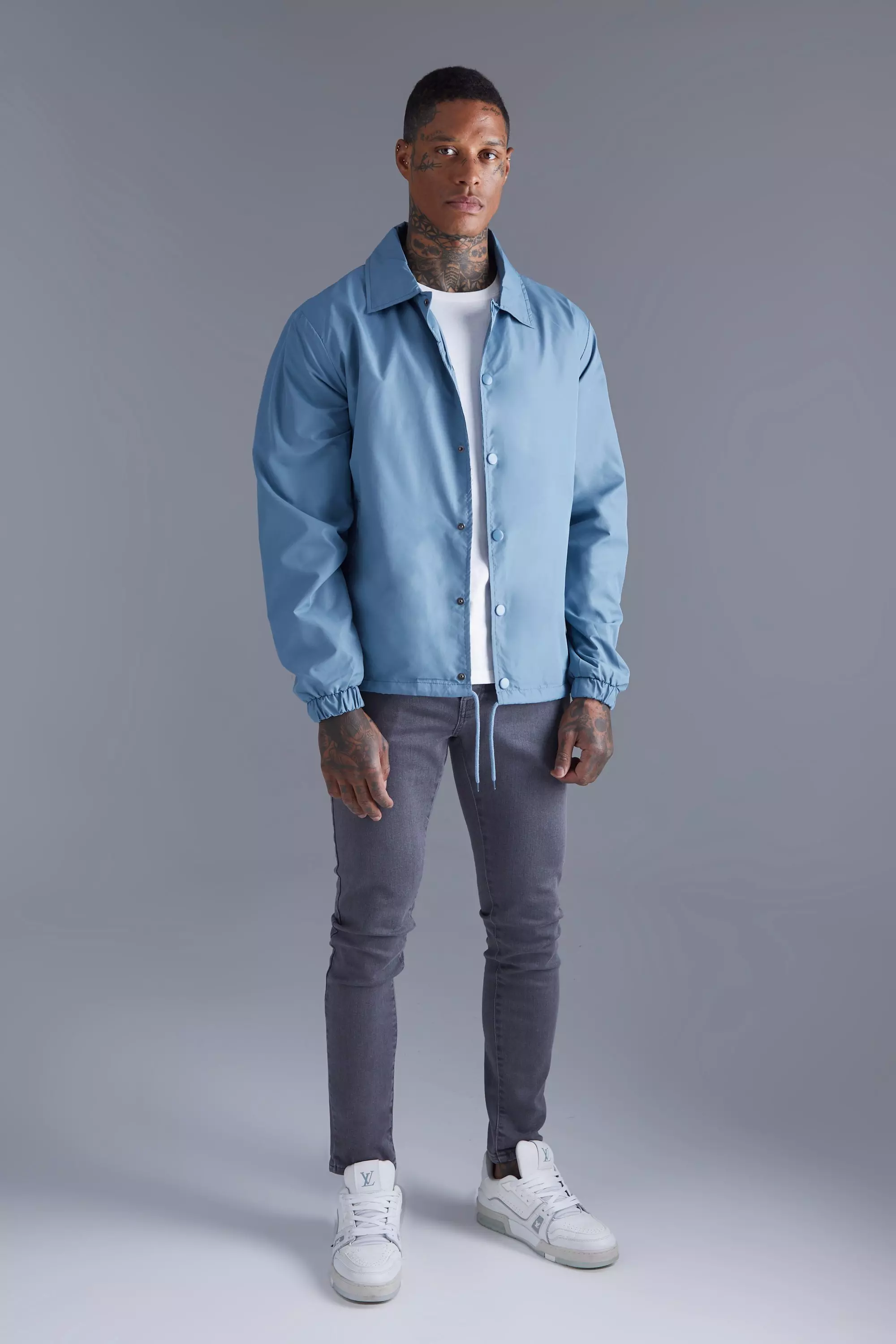 Lightweight Nylon Coach Jacket | boohooMAN USA